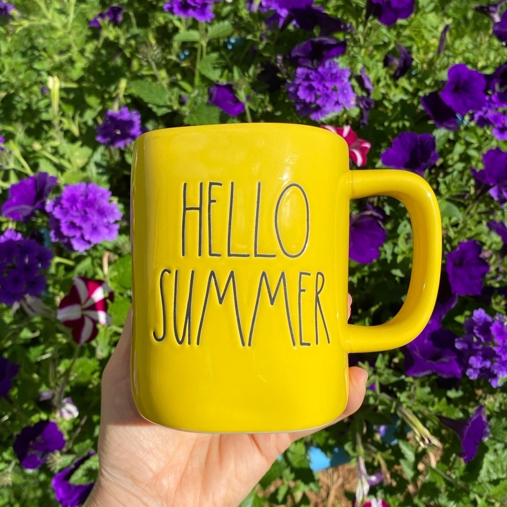 👋 Rae Dunn Hello Summer Chunky Large Mug for Cups of Coffee Tea Drinks